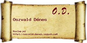 Oszvald Dénes névjegykártya